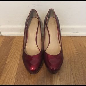 Red patent leather Joan & David heels