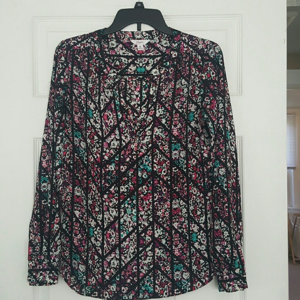 Long sleeved candies blouse. Multicolor.