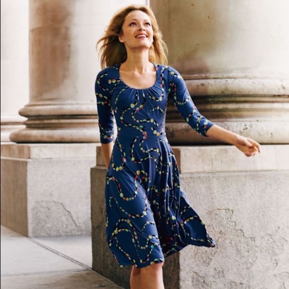 Boden • Blue knit dress