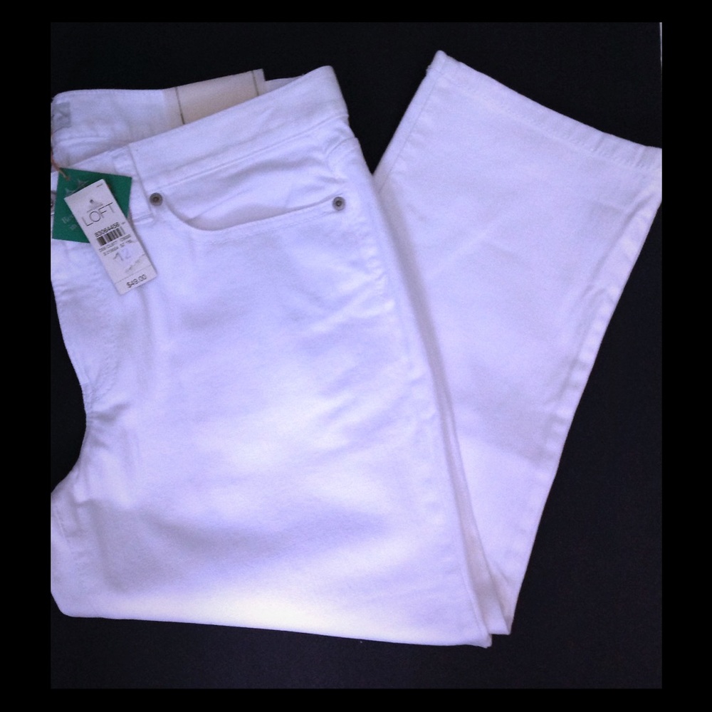 LOFT, White Jeans Capris NWT