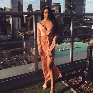 Satin floor length dress