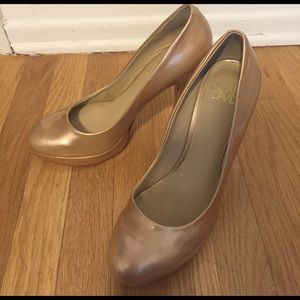 Pale pink patent leather Joan & David pumps
