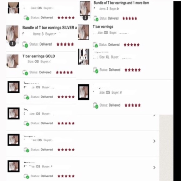 Silver bar earrings - Picture 4 of 4