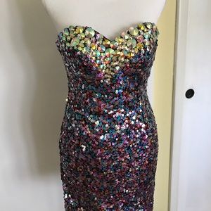 Multi colored sequins dress