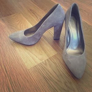 BCBG nude, thick heels