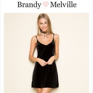 NWOT Brandy Melville Jackie velvet dress& stickers