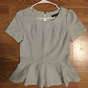 Haute Society Striped Peplum Top [sz:S/M]