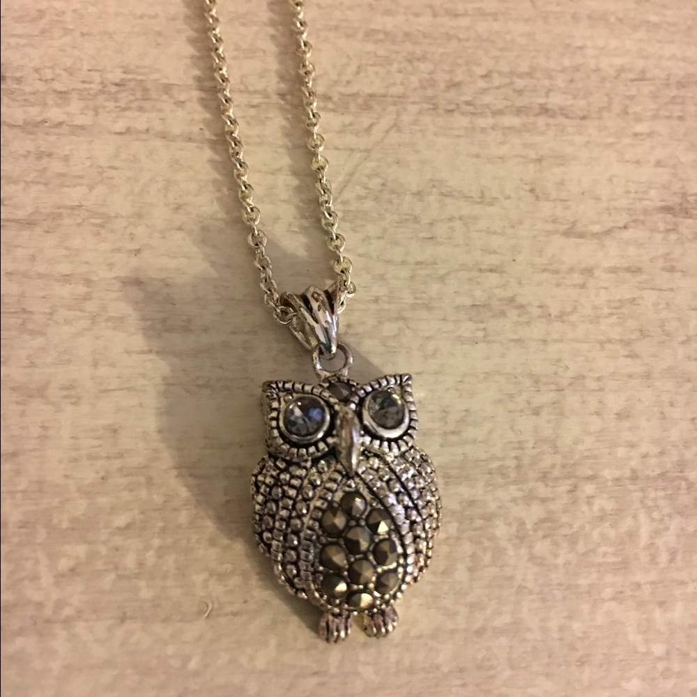 Sterling silver owl necklace