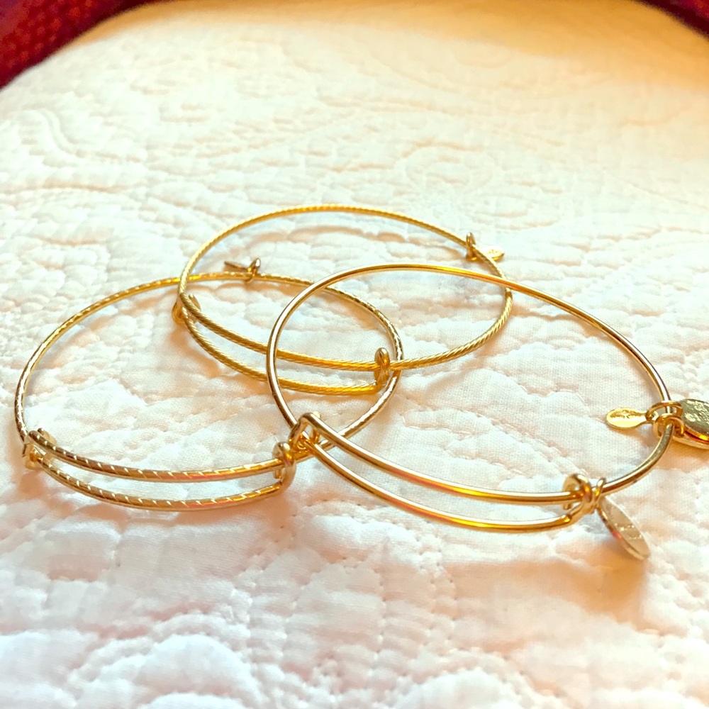 Set of 3 Alex and Ani Shiny Gold Spacers