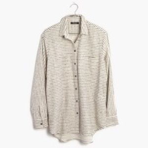 Madewell Oversized Flannel in Mick Stripe