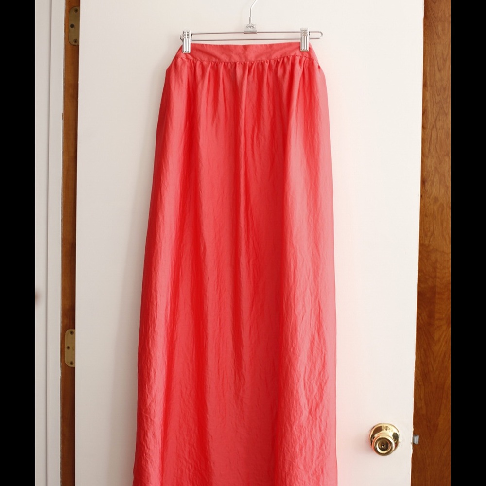 Coral Silky Skirt