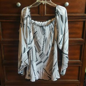 Black and White Blouse