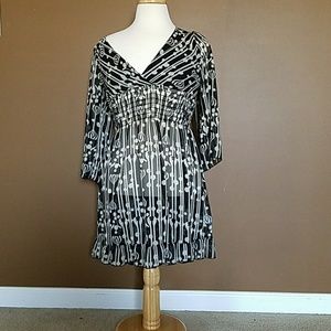 Black and Cream Sheer Dress