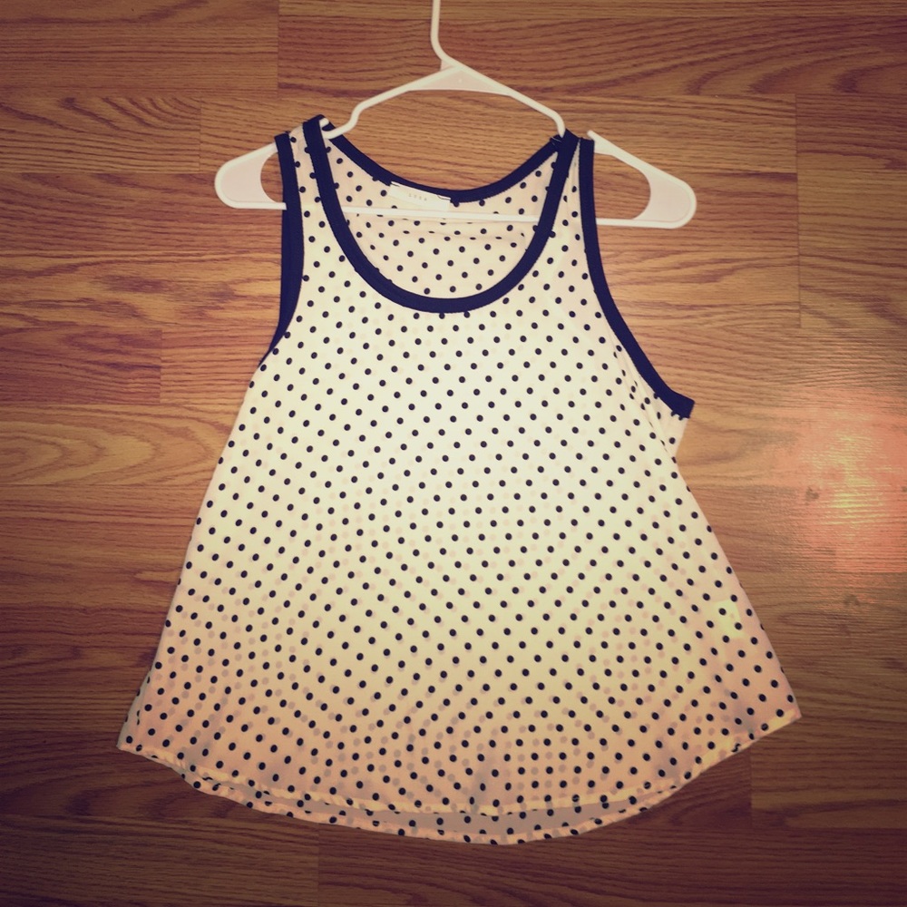 LUSH Polka Dot Tank Blouse w/ Black Border [sz:S]