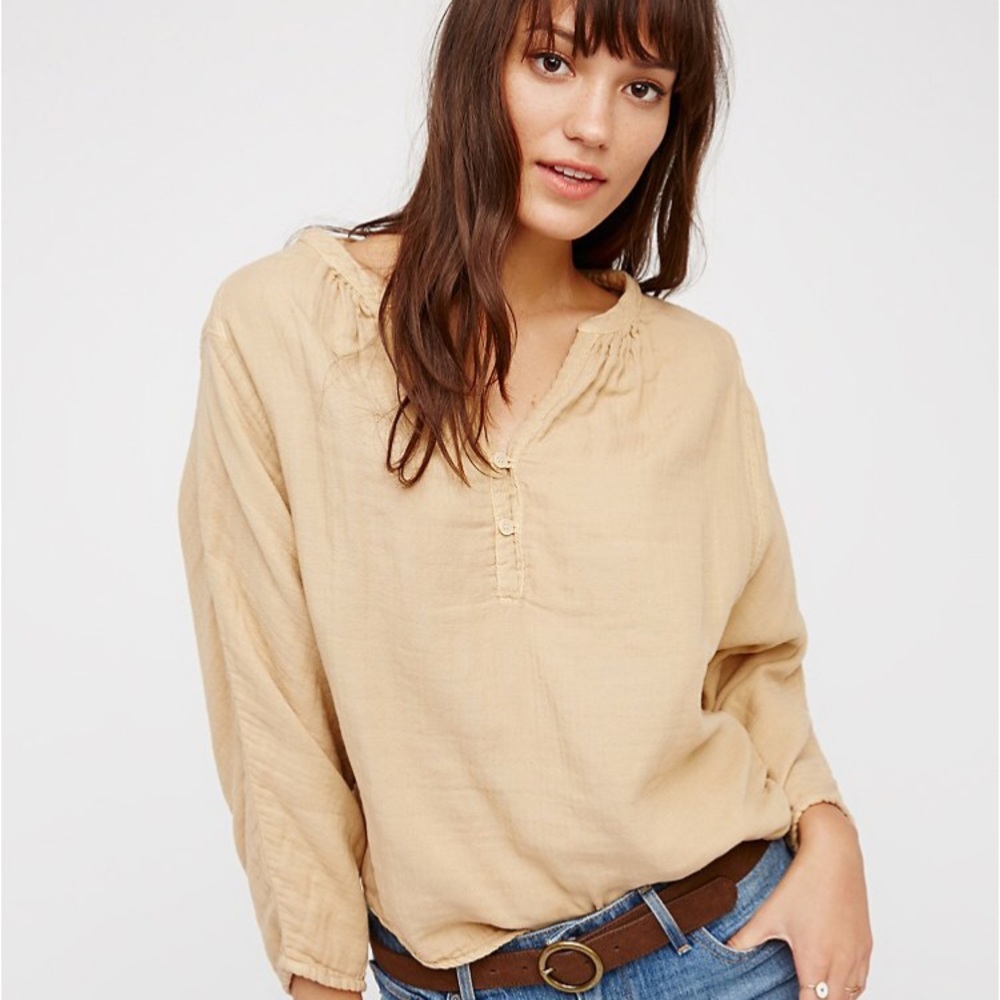 Free People Doublecloth tee in WHITE