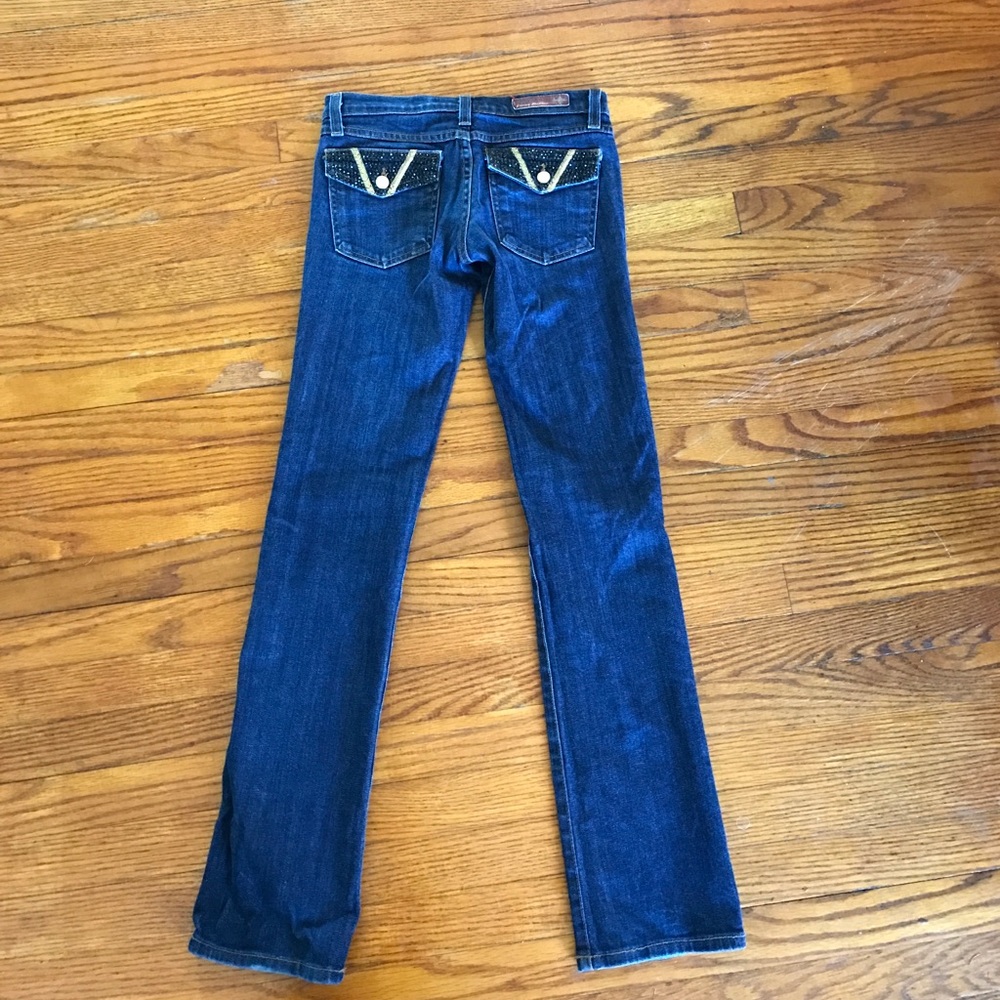 Flying Monkey rhinestone back pocket straight leg