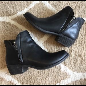 Lucky Brand Black Low Heel Ankle Boots