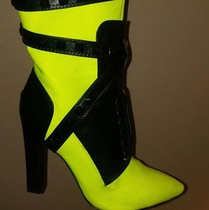 Neon Yellow Boots size 9