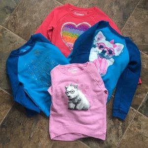 Bundle of 4 girls High-low sweatshirts.
