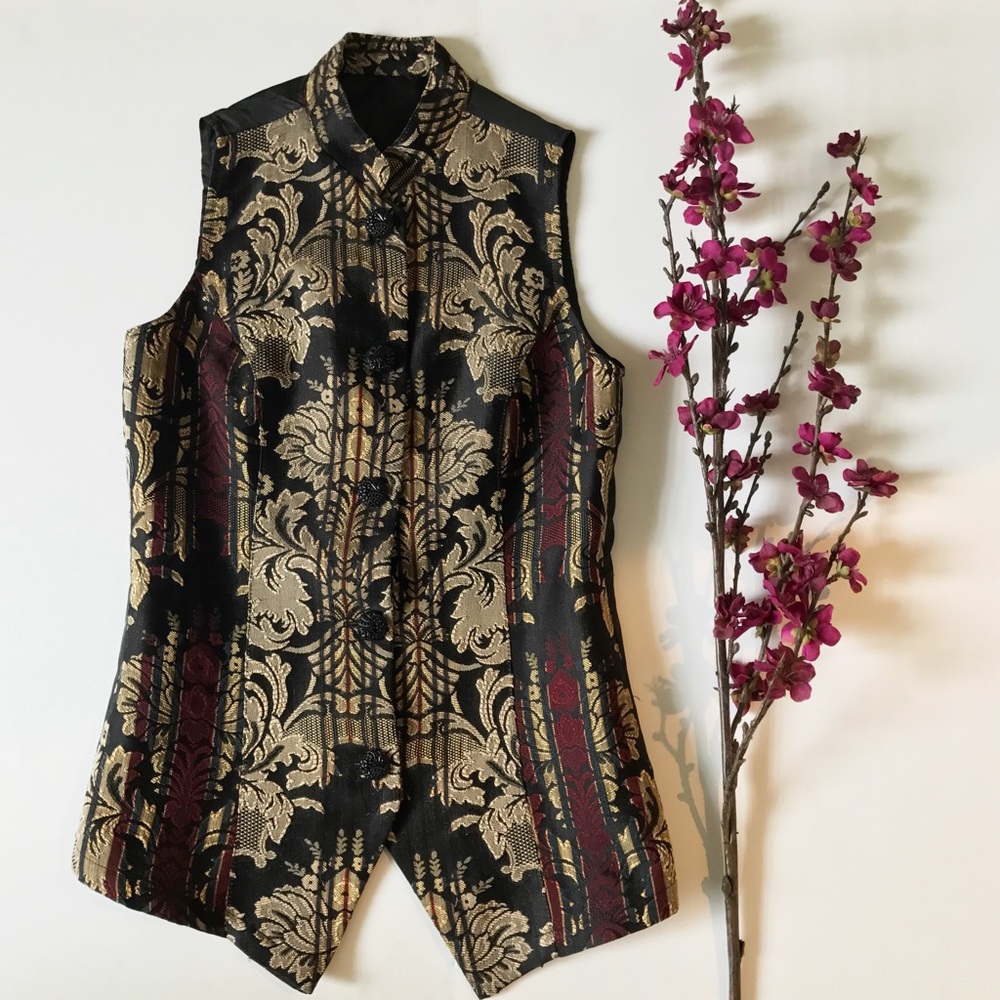 !! VINTAGE !! Asian Tapestry Vest