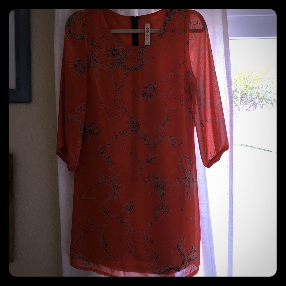 3 quarter sleeve mini dress