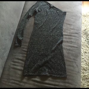 BCBG sparkly one shoulder mini dress