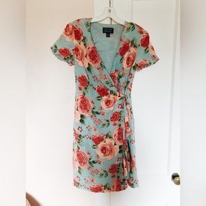 Floral Print Wrap Dress
