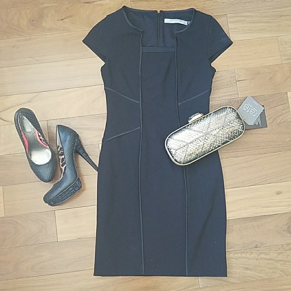 NWT Andrew Marc PETITE Black elegant minidress