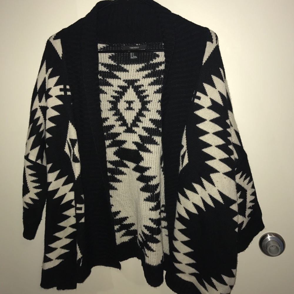 Aztec print cardigan