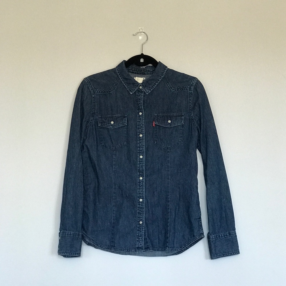 Original Distressed Levi's Western Denim Shirt