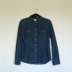 Original Distressed Levi's Western Denim Shirt