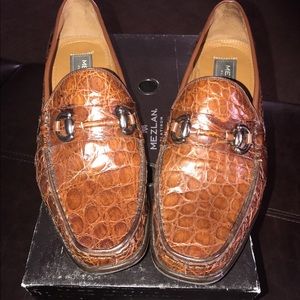 Mezzanine crocodile Cognac  sz 10.5