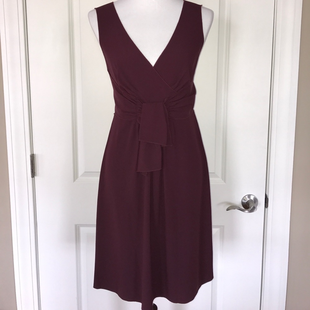 LOFT Sleeveless Dress, Burgundy, Size 2