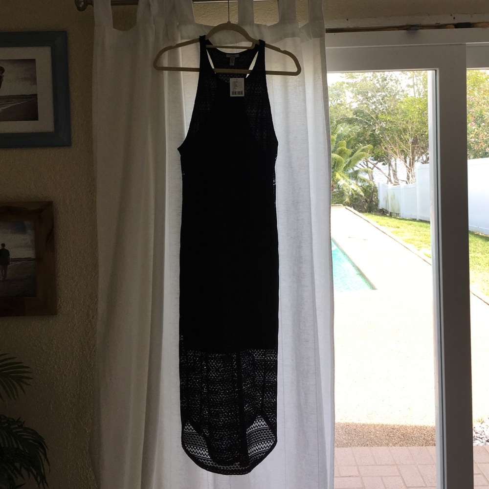 Black racerback midi dress.