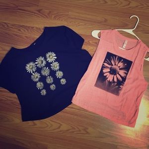 2 Exhilaration Cropped Graphic Tees  [sz:S/M]