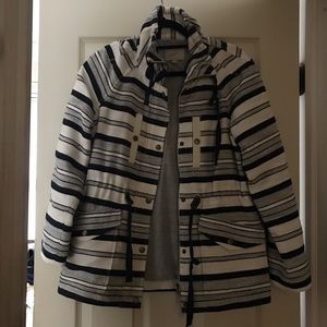 Striped Jacket with faux hood/collar
