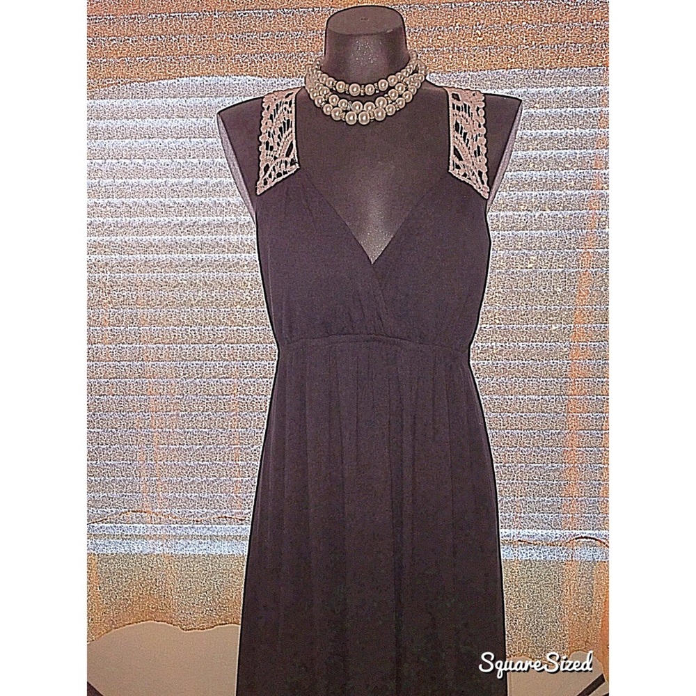 Black maxi dress with lace back detail!!