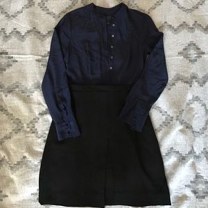 J. Crew Collection silk and crepe colorblock dress