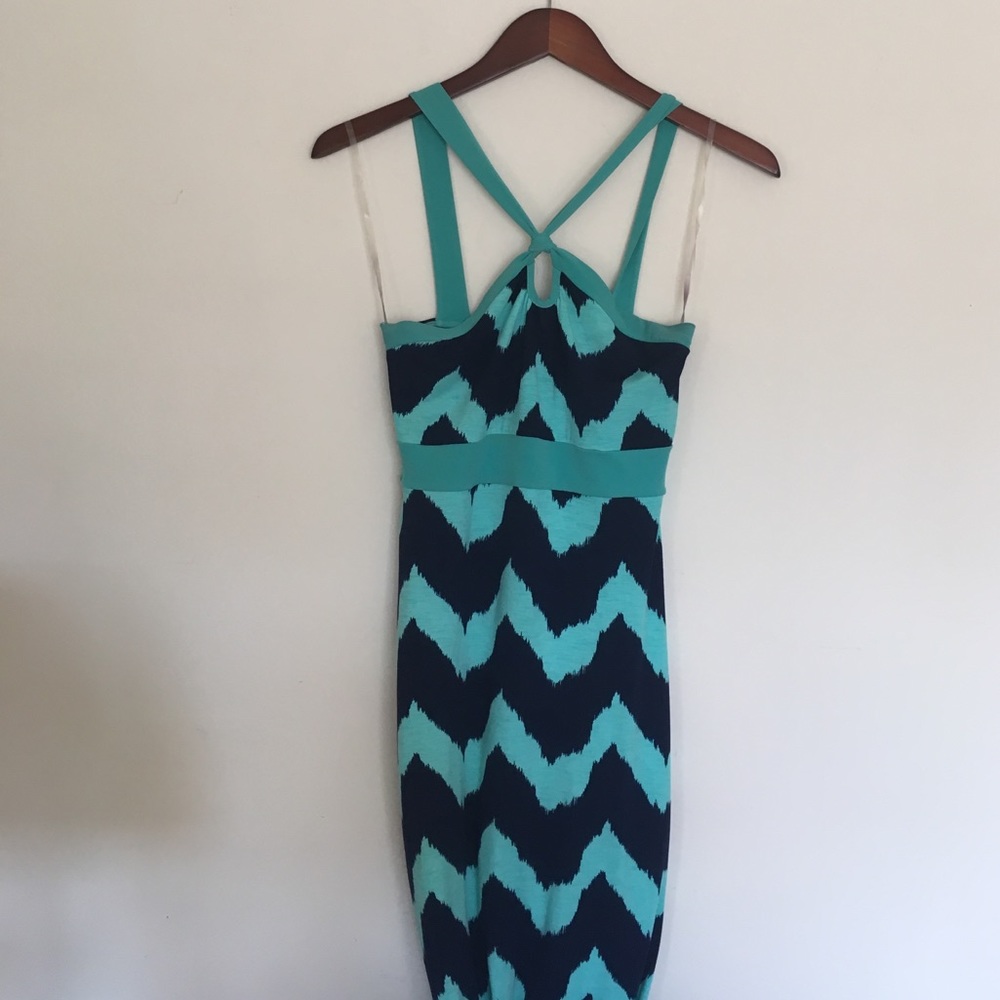 Papillon Blanc chevron keyhole maxi dress