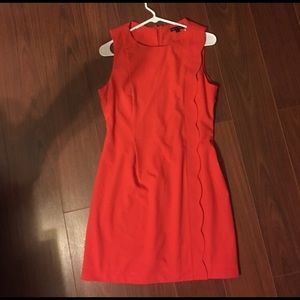 Red scallop dress