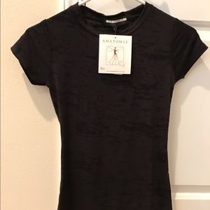 Anatomie Fitted Black Burnout Active Wear Tee