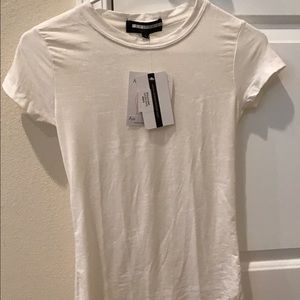 Anatomie Fitted White Burnout Activewear Tee