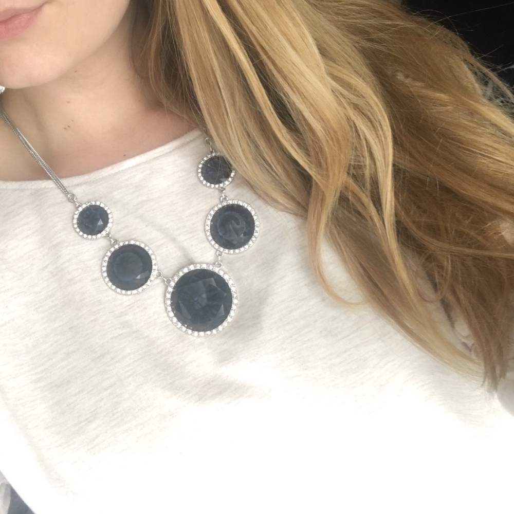 Vera Wang Navy Blue Statement Necklace