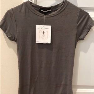 Anatomie Fitted Gray Activewear Burnout Tee