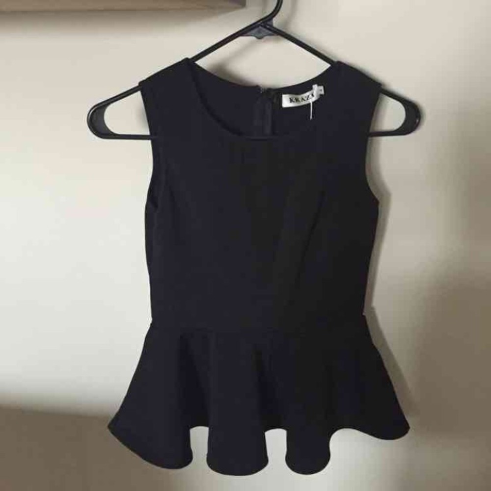 NWT Black Peplum Top