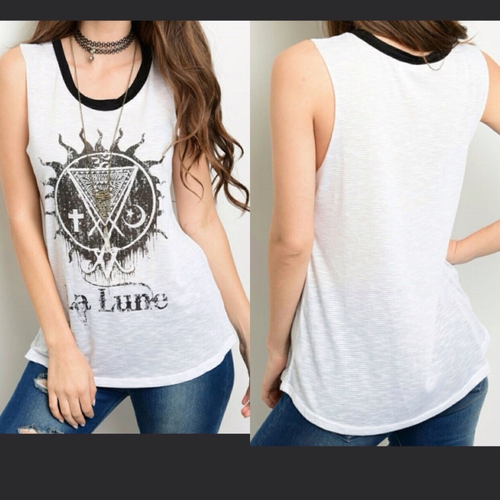 ⚡️Celestial Graphic Burn-Out Tank🌛