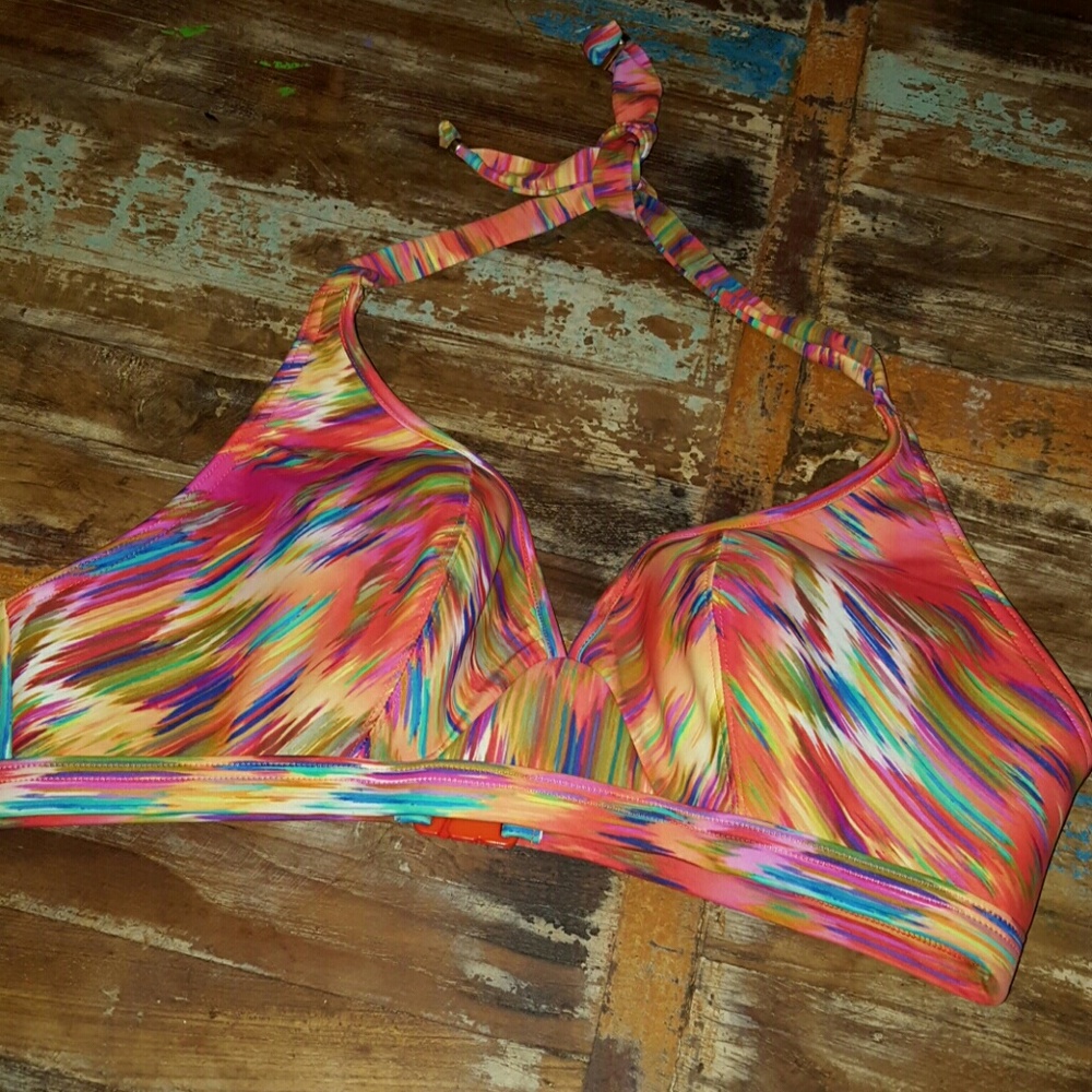 Freya watercolor halter swim top