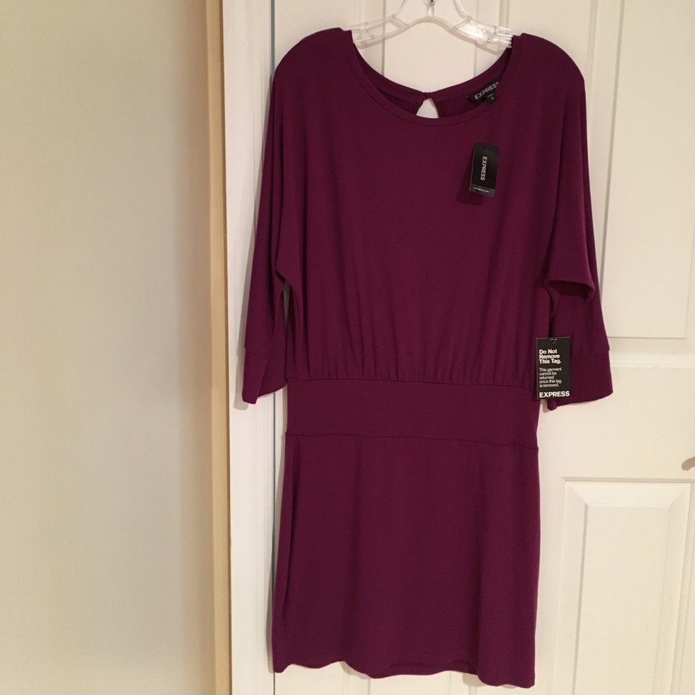 🎉New w/ tags! Purple 3/4 sleeve dress Express