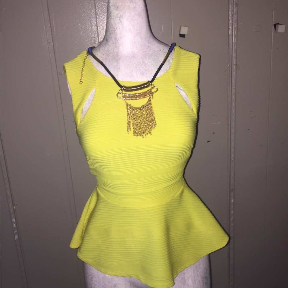 Yellow Peplum Top