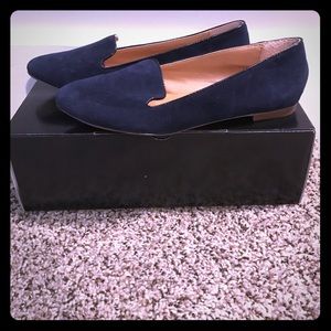 J crew navy loafers